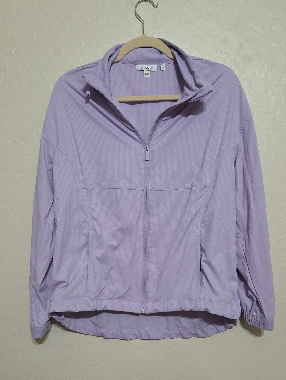 Chico's Soft Lavender Zip-Front Lightweight Jacket
